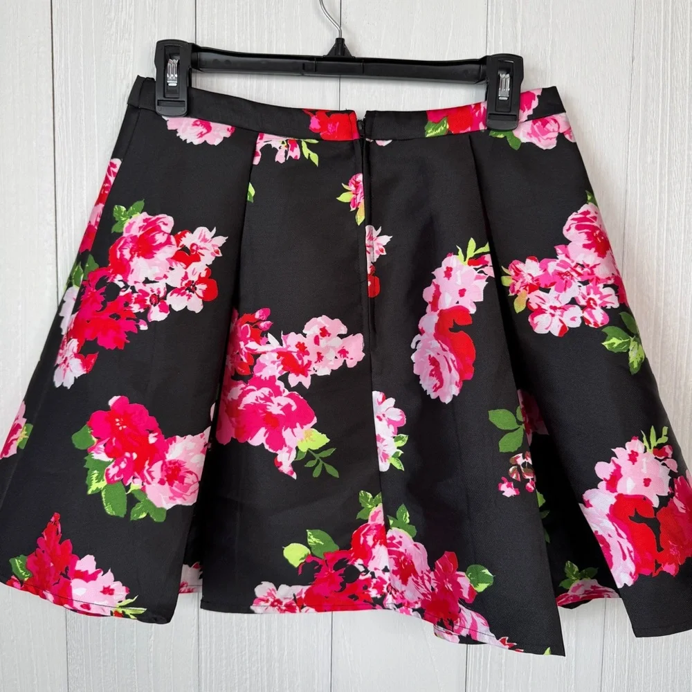 B Darlin 2-Piece Lace Floral Black and Pink Cocktail/Party Dress